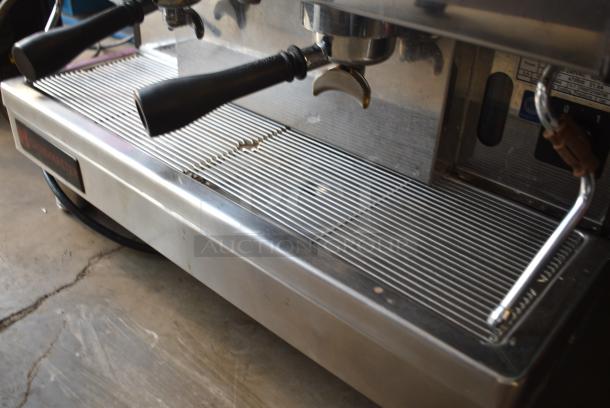 Grindmaster ESP2 Stainless Steel Commercial Countertop 2 Group Espresso Machine w/ 3 Portafilters and 2 Steam Wands. 220-240 Volts, 1 Phase. - Image 4 of 7