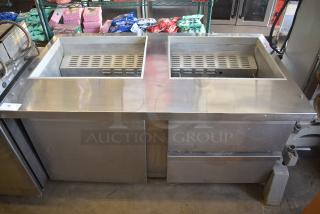 Continental SW40-24M Stainless Steel Commercial Prep Table w/ Door and 2 Drawers. 115 Volts, 1 Phase. Tested and Powers On But Does Not Get Cold