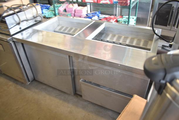 Continental SW40-24M Stainless Steel Commercial Prep Table w/ Door and 2 Drawers. 115 Volts, 1 Phase. Tested and Powers On But Does Not Get Cold - Image 3 of 9