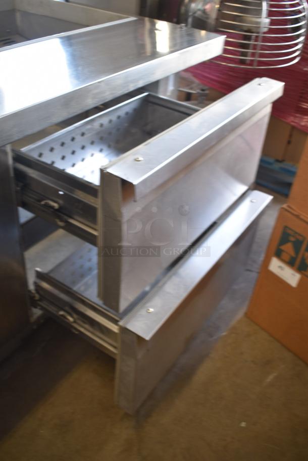 Continental SW40-24M Stainless Steel Commercial Prep Table w/ Door and 2 Drawers. 115 Volts, 1 Phase. Tested and Powers On But Does Not Get Cold - Image 6 of 9