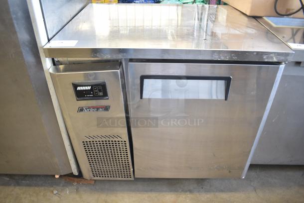 Turbo Air JUF-36 Stainless Steel Commercial Single Door Undercounter Freezer. 115 Volts, 1 Phase. Tested and Working! - Image 1 of 7