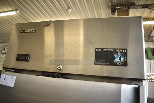 Hoshizaki CR1B-FS Stainless Steel Commercial Single Door Reach In Cooler w/ Poly Coated Racks on Commercial Casters. 115 Volts, 1 Phase. Tested and Working! - Image 4 of 8