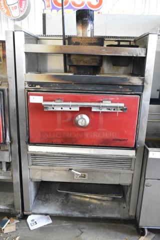 Josper Metal Commercial Charcoal Oven on Commercial Casters. Appears to be Model HJA-45.
