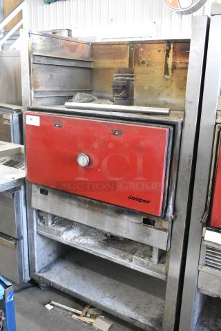 Josper Metal Commercial Charcoal Oven on Commercial Casters. Appears to be Model HJA-45.