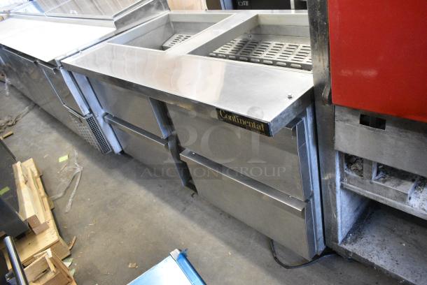 Continental SW60-24M Stainless Steel Commercial Prep Table w/ 4 Drawers on Commercial Casters. 115 Volts, 1 Phase. Tested and Powers On But Does Not Get Cold - Image 1 of 11