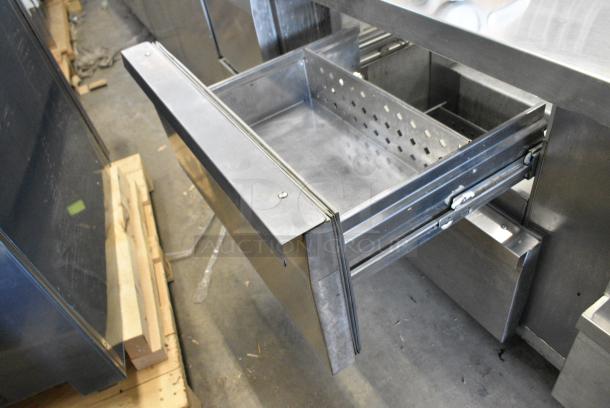 Continental SW60-24M Stainless Steel Commercial Prep Table w/ 4 Drawers on Commercial Casters. 115 Volts, 1 Phase. Tested and Powers On But Does Not Get Cold - Image 8 of 11