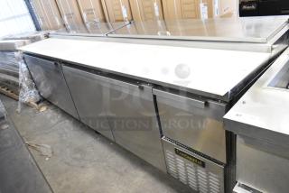 Continental CPA118 Stainless Steel Commercial Pizza Prep Table on Commercial Casters. 115 Volts, 1 Phase. Tested and Working!