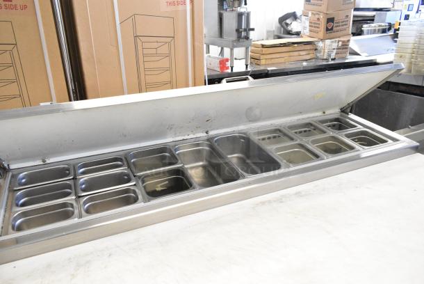 Continental CPA118 Stainless Steel Commercial Pizza Prep Table on Commercial Casters. 115 Volts, 1 Phase. Tested and Working! - Image 4 of 11
