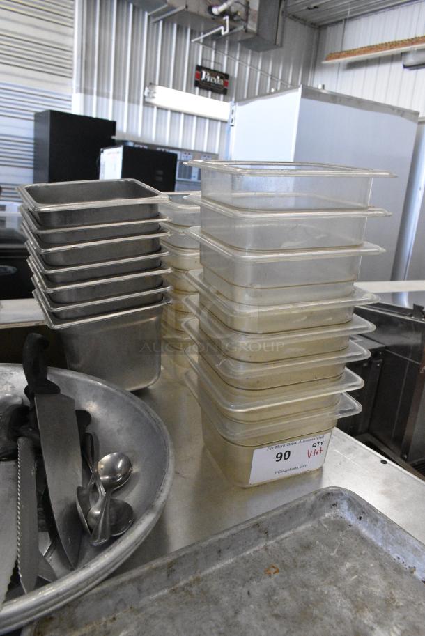 ALL ONE MONEY! Lot of Various Items Including Poly Drop In Bins, Knives and Metal Baking Pans. - Image 3 of 5