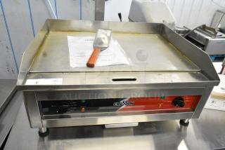2024 Crosson EG-600C Stainless Steel Commercial Countertop Electric Powered Flat Top Griddle. 120 Volts, 1 Phase.