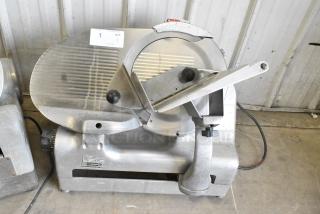 Berkel 818 Metal Commercial Countertop Meat Slicer w/ Blade Sharpener. 115 Volts, 1 Phase. Tested and Working!