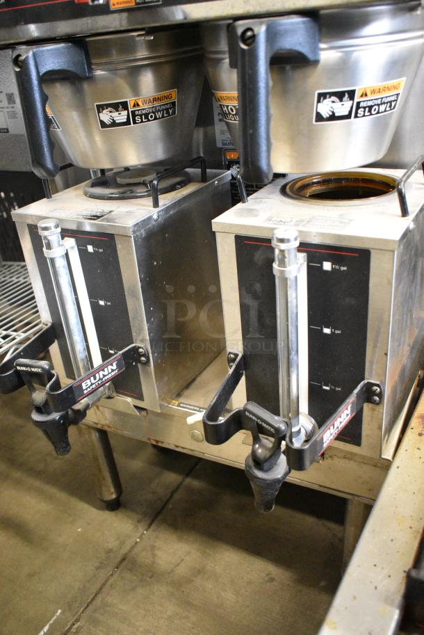 Bunn DUAL Stainless Steel Commercial Countertop Double Coffee Machine w/ Hot Water Dispenser, 2 Satellite Servers and 2 Metal Brew Baskets. 120/240 Volts, 1 Phase. - Image 5 of 8