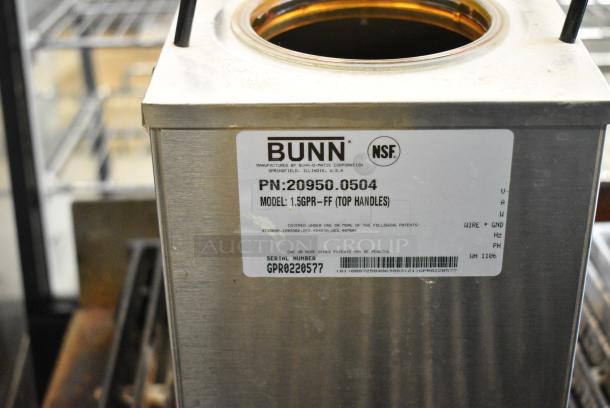 Bunn DUAL Stainless Steel Commercial Countertop Double Coffee Machine w/ Hot Water Dispenser, 2 Satellite Servers and 2 Metal Brew Baskets. 120/240 Volts, 1 Phase. - Image 7 of 8