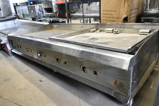 Cooking Performance Group CPG Stainless Steel Commercial Countertop Natural Gas Powered Flat Top Griddle. - Image 2 of 5