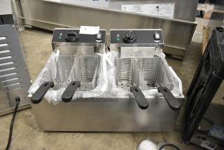 BRAND NEW SCRATCH AND DENT! 2024 Vollrath FFA8110 Stainless Steel Commercial Electric Powered 2 Bay Deep Fat Fryer w/ 4 Metal Fry Baskets. 208/240 Volts, 1 Phase.