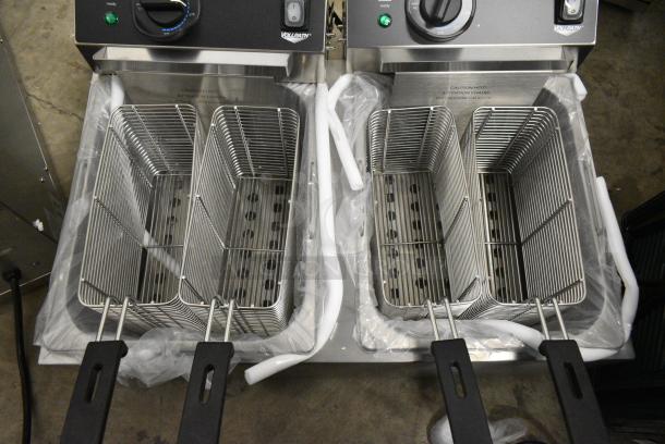 BRAND NEW SCRATCH AND DENT! 2024 Vollrath FFA8110 Stainless Steel Commercial Electric Powered 2 Bay Deep Fat Fryer w/ 4 Metal Fry Baskets. 208/240 Volts, 1 Phase. - Image 4 of 10