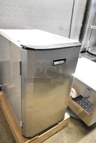 BRAND NEW SCRATCH AND DENT! 2024 Scotsman HSTCD16-A 1/2" x 23 9/16" x 32" Enclosed Stainless Steel Ice Dispenser Stand with Door