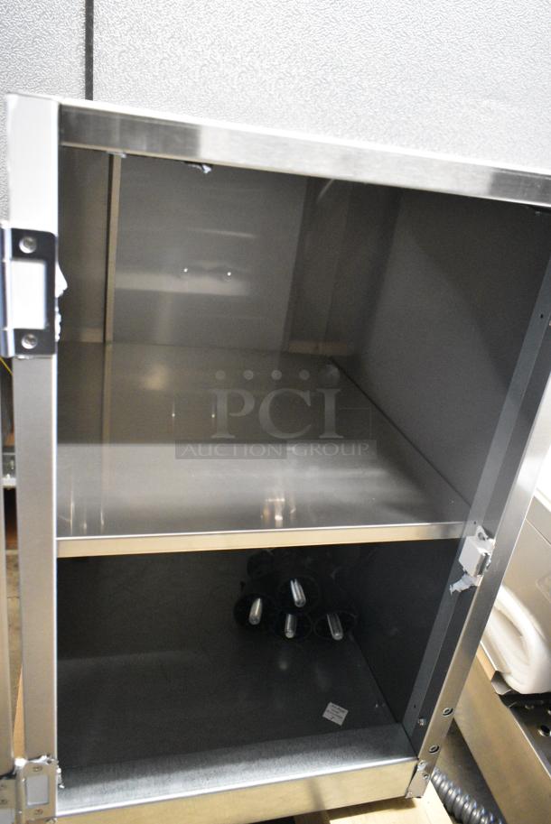 BRAND NEW SCRATCH AND DENT! 2024 Scotsman HSTCD16-A 1/2" x 23 9/16" x 32" Enclosed Stainless Steel Ice Dispenser Stand with Door - Image 3 of 4