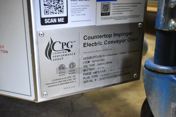 BRAND NEW SCRATCH AND DENT! Cooking Performance Group CPG 351ICOED Stainless Steel Commercial Countertop Electric Powered Conveyor Pizza Oven. No Conveyor. 240 Volts, 1/3 Phase. - Image 8 of 8