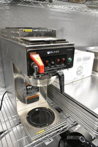BRAND NEW SCRATCH AND DENT! 2024 Bunn CWTF15 Stainless Steel Commercial Countertop Coffee Machine w/ Hot Water Dispenser and Metal Brew Basket. 120 Volts, 1 Phase.