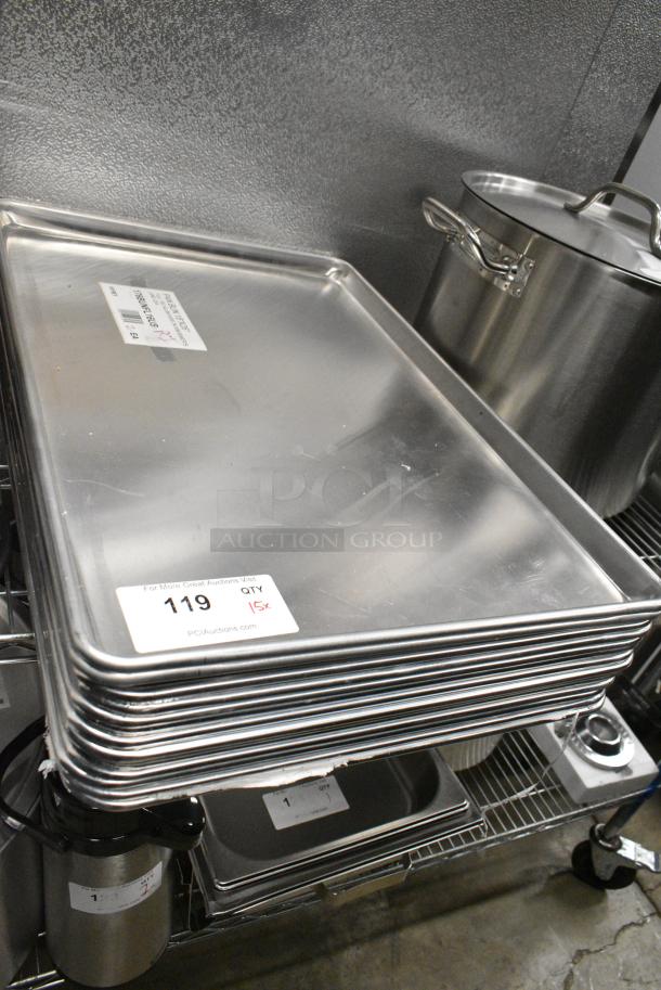15 BRAND NEW SCRATCH AND DENT! 176BUNFL16US Baker's Lane USA Full Size 16 Gauge 18" x 26" Wire in Rim Aluminum Bun / Sheet Pan. 15 Times Your Bid! - Image 1 of 5