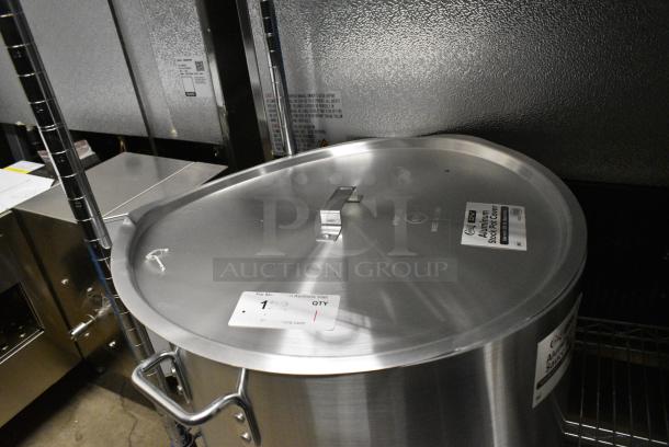 BRAND NEW SCRATCH AND DENT! Choice 471SAP60QT 60 Qt. Aluminum Sauce Pot w/ Cover. - Image 2 of 5