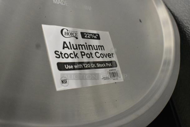 BRAND NEW SCRATCH AND DENT! Choice 471SAP60QT 60 Qt. Aluminum Sauce Pot w/ Cover. - Image 3 of 5