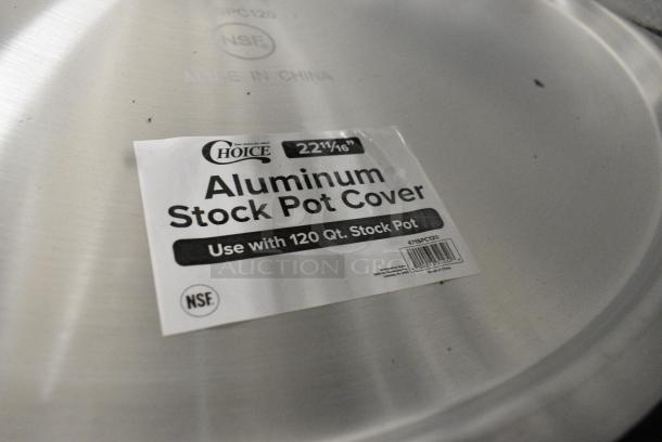 BRAND NEW SCRATCH AND DENT! Choice 471SAP60QT 60 Qt. Aluminum Sauce Pot w/ Cover. - Image 4 of 5