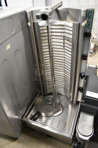 BRAND NEW SCRATCH AND DENT! 2024 Visvardis DE 4A Stainless Steel 45" Electric Gyro Machine - 200 lb. Capacity. 208-240 Volts.