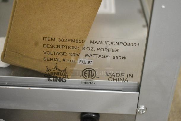 BRAND NEW SCRATCH AND DENT! Carnival King 382PM850 8 oz. Commercial Popcorn Machine / Popper. 120 Volts, 1 Phase. Tested and Working! - Image 5 of 5