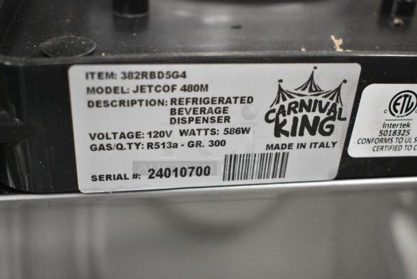 BRAND NEW SCRATCH AND DENT! 2024 Carnival King 382RBD5G4 Quadruple 5 Gallon Bowl Refrigerated Beverage Dispenser. 120 Volts, 1 Phase. Tested and Working! - Image 6 of 6