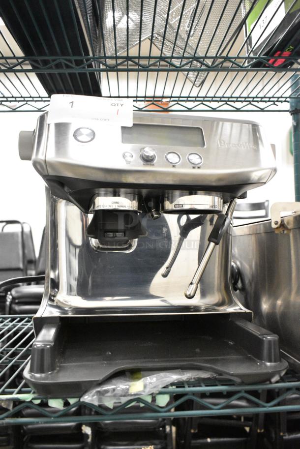 Breville BES878 BSS /B Metal Countertop Automatic Espresso Machine w/ Steam Wand. No Hopper. 120 Volts, 1 Phase. - Image 1 of 8