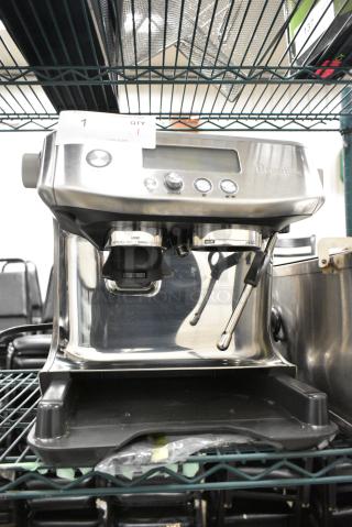 Breville BES878 BSS /B Metal Countertop Automatic Espresso Machine w/ Steam Wand. No Hopper. 120 Volts, 1 Phase.