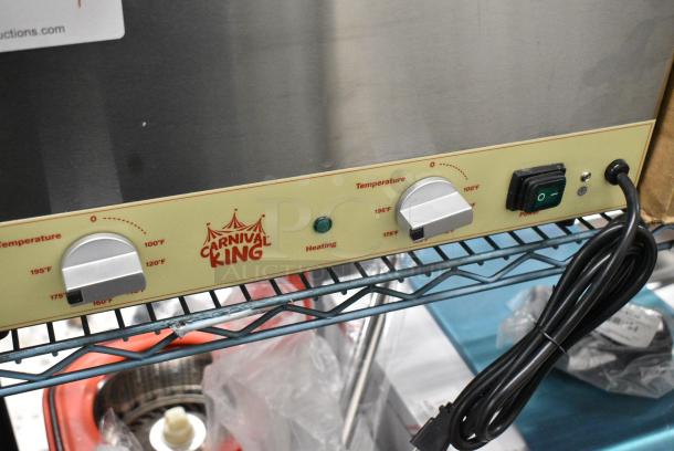 BRAND NEW SCRATCH AND DENT! Carnival King 382RWLL35DBL Stainless Steel Double 3.5 Qt. Warmer with Inset Pots, Lids, and Ladles. 120 Volts, 1 Phase. Tested and Working! - Image 4 of 8