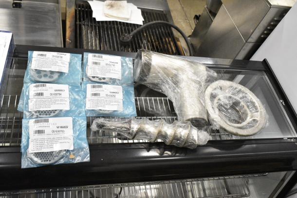 ALL ONE MONEY! Lot of Various Items Including Meat Grinder Attachment, Auger and 5 Meat Grinder Discs; 00-938786, 00-938785, 00-938784, 00-938782, 00-938783. - Image 1 of 5