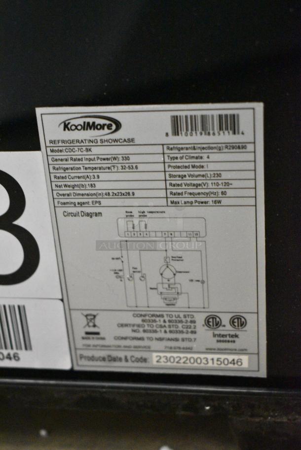 BRAND NEW SCRATCH AND DENT! KoolMore CDC-7C-BK 48 in. Countertop Display Refrigerator. 115 Volts, 1 Phase. Tested and Working! - Image 7 of 8
