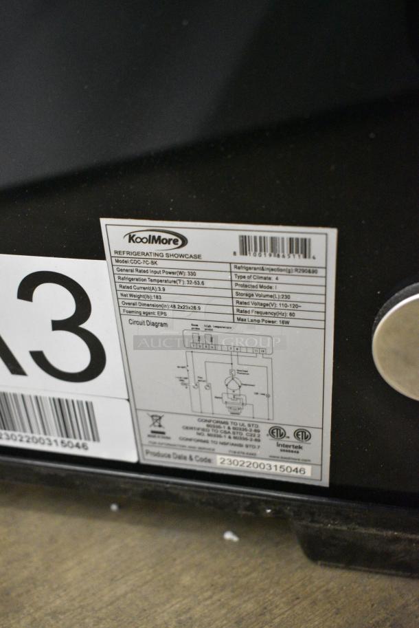 BRAND NEW SCRATCH AND DENT! KoolMore CDC-7C-BK 48 in. Countertop Display Refrigerator. 115 Volts, 1 Phase. Tested and Working! - Image 8 of 8