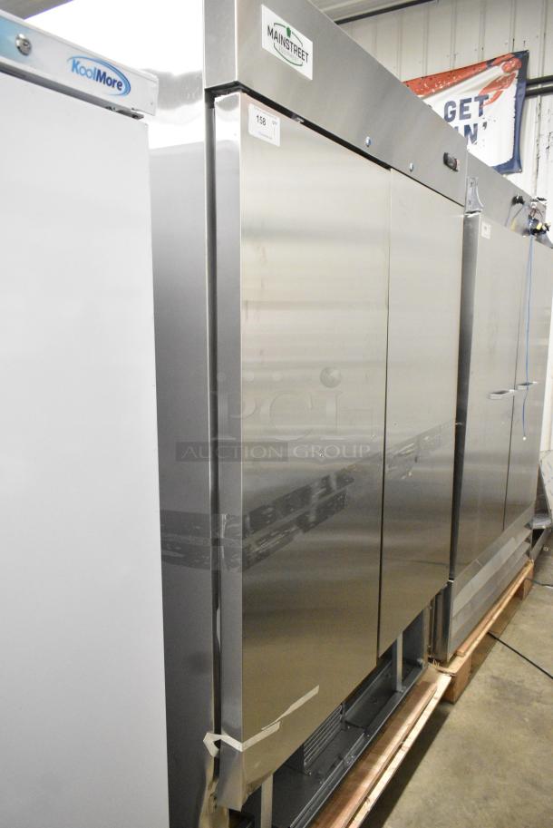 BRAND NEW SCRATCH AND DENT! 2024 Mainstreet 829BMR49R Stainless Steel Commercial 2 Door Reach In Cooler w/ Poly Coated Racks. 115 Volts, 1 Phase. Tested and Powers On But Does Not Get Cold - Image 2 of 10