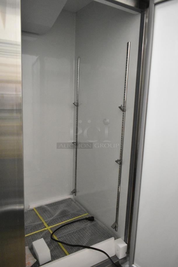 BRAND NEW SCRATCH AND DENT! 2024 Mainstreet 829BMR49R Stainless Steel Commercial 2 Door Reach In Cooler w/ Poly Coated Racks. 115 Volts, 1 Phase. Tested and Powers On But Does Not Get Cold - Image 8 of 10