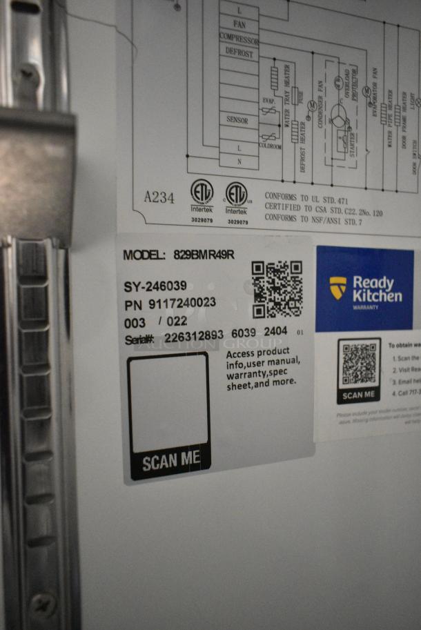 BRAND NEW SCRATCH AND DENT! 2024 Mainstreet 829BMR49R Stainless Steel Commercial 2 Door Reach In Cooler w/ Poly Coated Racks. 115 Volts, 1 Phase. Cannot Test Due To Missing Power Cord - Image 7 of 7
