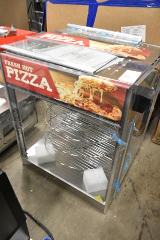 BRAND NEW SCRATCH AND DENT! ServIt 423PDW18D2 18" Self-Service Pizza Warmer with 4-Shelf Rotating Rack. 120 Volts, 1 Phase. Tested and Powers On But Does Not Get Warm