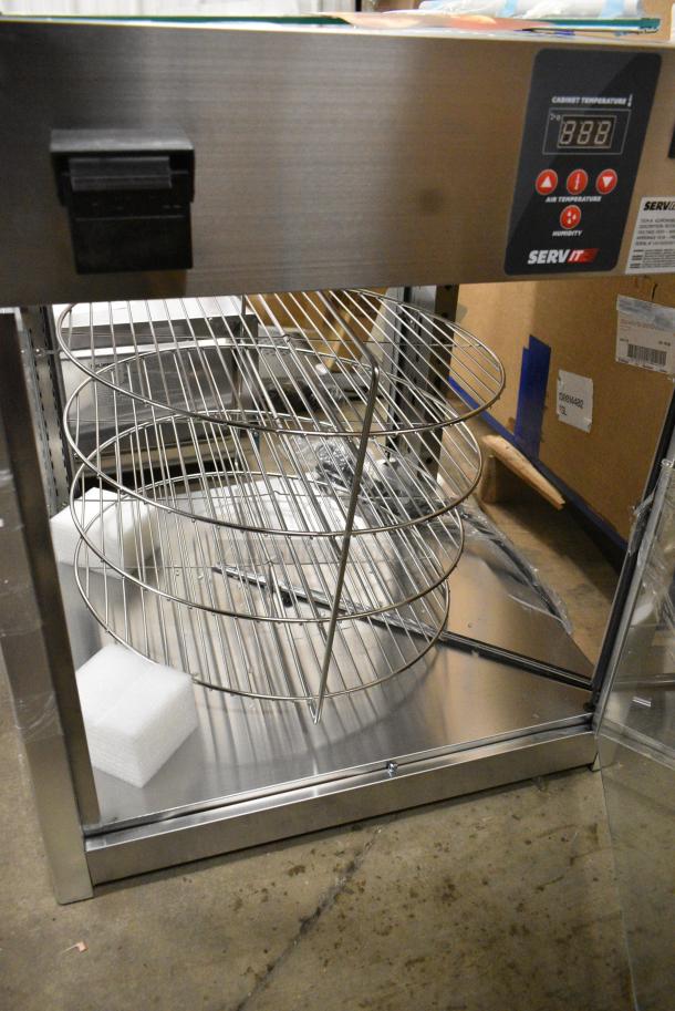 BRAND NEW SCRATCH AND DENT! ServIt 423PDW18D2 18" Self-Service Pizza Warmer with 4-Shelf Rotating Rack. 120 Volts, 1 Phase. Tested and Powers On But Does Not Get Warm - Image 3 of 6