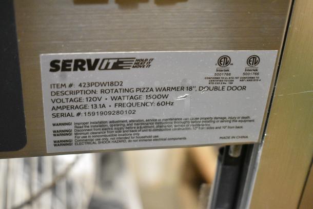 BRAND NEW SCRATCH AND DENT! ServIt 423PDW18D2 18" Self-Service Pizza Warmer with 4-Shelf Rotating Rack. 120 Volts, 1 Phase. Tested and Powers On But Does Not Get Warm - Image 6 of 6