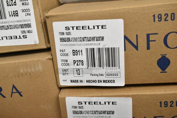 120 BRAND NEW! Boxes of 12 Steelite B911P278 Chena Black Ensenada Bowl, 4-1/2" diameter, 8-3/4 ounce capacity, Anfora. 120 Times Your Bid! - Image 3 of 3