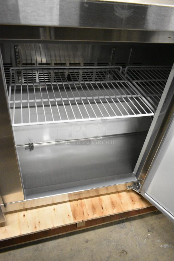 BRAND NEW SCRATCH AND DENT! 2023 Avantco 178AWT72RHC Stainless Steel Commercial 72" Worktop Refrigerator with 3 1/2" Backsplash. 115 Volts, 1 Phase. Tested and Working! - Image 4 of 6