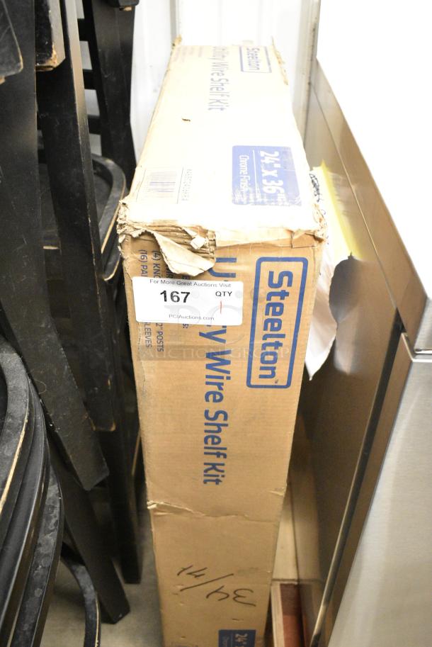 BRAND NEW SCRATCH AND DENT! Steelton 465C2436KE4 24" x 36" NSF Chrome 4-Shelf Kit with 72" Posts - Image 1 of 2