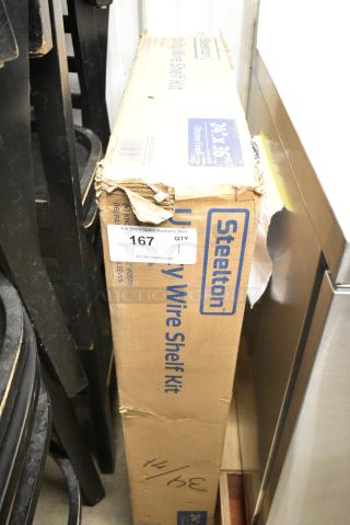 BRAND NEW SCRATCH AND DENT! Steelton 465C2436KE4 24" x 36" NSF Chrome 4-Shelf Kit with 72" Posts