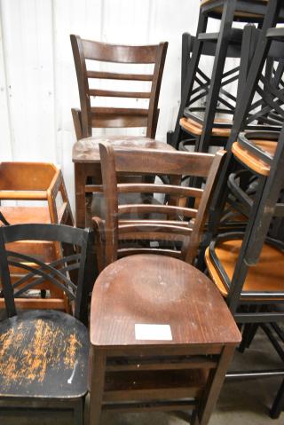5 Wood Pattern Chairs; 1 Bar Height and 4 Dining Height. 5 Times Your Bid!