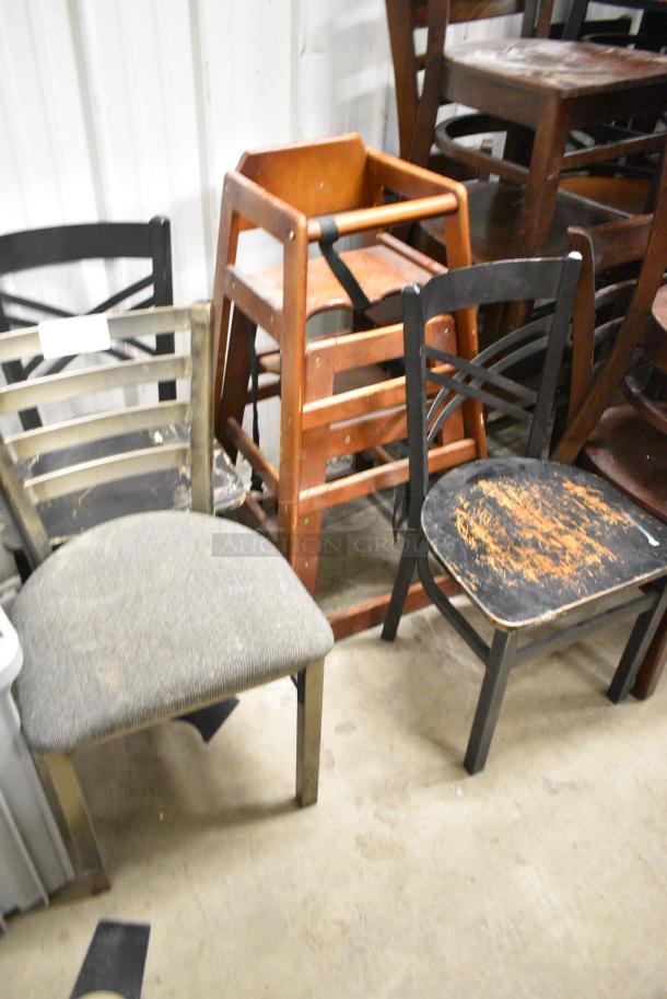 5 Items; 3 Dining Height Chair and 2 High Chair. 5 Times Your Bid! - Image 1 of 4