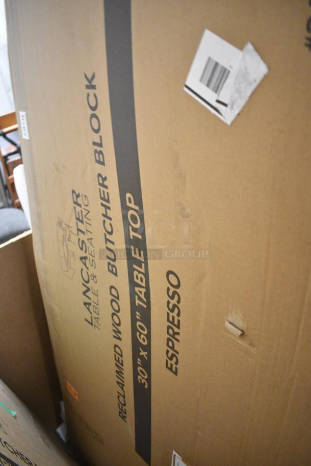 BRAND NEW SCRATCH AND DENT! Lancaster Table & Seating 3493060BBESP 30" x 60" Wood Butcher Block Table Top with Espresso Finish. - Image 4 of 4
